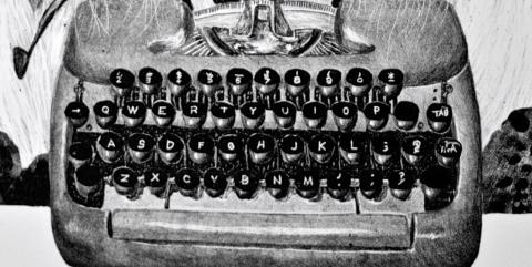 Typewriter keys from Litho "Motherly Secrets" by Thomas Rodgers